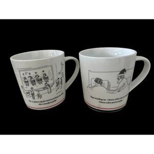 Set of 2 New Yorker 2001 Restoration Hardware Santa Mugs